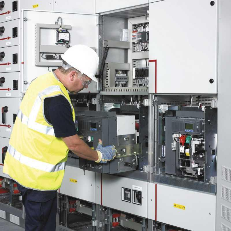 Engineer working on a low voltage switchgear retrofit